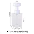 Transparent 450ML foaming bottle with white flower pump head for facial cleanser - 450ml / Transparent (450ML)