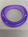 Irregular translucent purple resin bangle with sparkling blue glitter particles - Dreamy Glitter Purple (Purple-Oval Concave)
