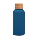 350ml navy blue matte stainless steel insulated bottle with eco-friendly bamboo lid - 350ml / Lake Blue