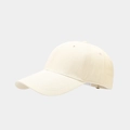 Close-up of beige cotton baseball cap detailing the breathable eyelets and visor stitching - Adjustable (61-64cm) / Ivory