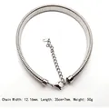 Polished silver snake chain with lobster clasp measuring 12.16mm wide and 35cm long - Tubogas Necklace (10mm Width) / Steel