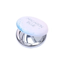 Tragbarer runder Make-up-Spiegel im Macaron-Stil mit blauer Marmorierung und Metall - Ozeanblau