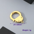 Golden stainless steel handcuff clasp for DIY jewelry making, size 25x18mm, 3g weight - Round / Small (25x18mm) / Gold