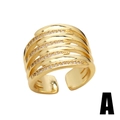 Chic double layer irregular gold ring with sparkling zircon stones for a modern look - Multi-layer Inlaid Zirconia Style (A)