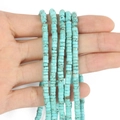 Fili di perline distanziatrici in turchese verde-blu a forma di abaco tenuti in mano - 150 Pezzi / Turchese