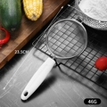 Mini stainless steel mesh strainer with white handle for filtering juice or soy milk - Large White Plastic Handle (10cm)