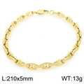 Bracelet en acier inoxydable doré de 210mm de long et 5mm de large, pesant 13g - Or (KB206239-KFC)