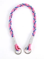 Three-color woven nylon ball chain embroidery bag strap with silver metal rings - Woven Shoulder Strap - Red Blue