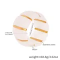 Detail view of resin and gold stainless steel wide bracelet with size and weight dimensions - 60mm / White (E679)