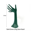 Detailed 31cm dark green resin jewelry display hand holder for rings and bracelets - Dark Green Long Arm Hand