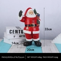 Resin Santa figurine with red suit, gift bag and tree, 33cm festive ornament - Greeting Santa Claus
