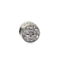 Silver flower charm with marquise diamonds for DIY bracelets and jewelry making - Clear White