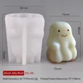 Ghost-shaped silicone mold for DIY pudding and mousse cake with detailed size specs - Ghost Pudding Mold ND-06
