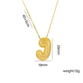 Gold-plated brass necklace featuring a zircon-studded balloon letter J pendant - Letter J
