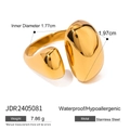Wasserfester goldener unregelmäßiger Herzring aus Edelstahl im Vintage-Design - Irregulärer Lava-Stil (JDR2405081)