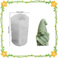Christmas gnome candle silicone mold and finished green dwarf plaster ornament - Gnome Holding Christmas Tree - Thick Style