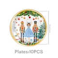 Dettaglio di 10 piatti natalizi Schiaccianoci, stoviglie festive da 18 cm per party - Piatto di Natale Piccolo
