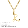 Elegante collana in acciaio inossidabile placcato oro 14K con ciondolo lettera R e cuore - Lettera R / Oro