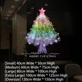 Christmas tree electrostatic glass sticker with colorful UV printing for festive window decor - Multi-color Hand-drawn Christmas Tree / Small