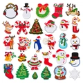 Assorted Christmas embroidery patches with Santa, reindeer, and snowman on a white background - Set 1 (29 Pieces)