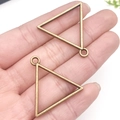 Bronze triangle geometric hollow alloy pendant charms for DIY jewelry making - Triangle Bezel (22239) / 29x28mm / Bronze