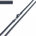 Minimalist black stainless steel snake chain necklace with secure lobster clasp finish - 3mm Black Blade Chain