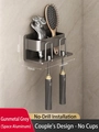 Space aluminum wall-mounted gun grey toothbrush holder rack in 140mm size - Gun Grey Toothbrush Holder - 2 Slots