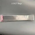 Clear self-adhesive plastic packaging bags for pens and cutlery measuring 3.5X27cm - 3.5X27 Bag (approx. 100pcs)
