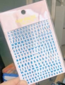 Close-up of blue 3D letter nail stickers WG719 with uppercase and lowercase designs - Blue (WG719)