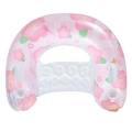 Pink inflatable pool float lounge with floral patterns and integrated cup holders - U-Shaped Water Lounger / Sparkle Pink Creamy U-Shaped Float