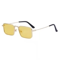 Premium gold metal square sunglasses with yellow translucent lenses for men and women - Gold Frame / Yellow Lens