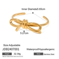 Dettaglio con dimensioni e peso del bracciale rigido a fiocco dorato in acciaio inossidabile - Fiocco Dorato (JDB2407001)