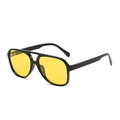 Classic aviator sunglasses featuring a black frame and vibrant yellow tinted lenses - Black Frame Ocean Yellow Polarized