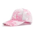 Pink and white tie-dye baseball cap with classic six-panel design and curved brim - Pink White Tie-dye