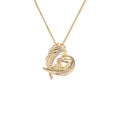 Goldene Herzkette mit Engelsflügeln und Zirkonia-Steinen zum Muttertag für Damen - Gold Herz