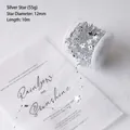 Silver star bead chain for DIY decoration, 12mm stars on 10m roll for Christmas crafts - Silver Five-Pointed Star Beaded String (10m)