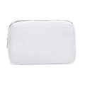 Trousse de toilette blanche imperméable avec fermeture éclair dorée pour voyage et maquillage - Vierge / Blanc