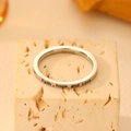Polished silver stainless steel ring with Faith Hope and Love engraving on stone base - US 5
