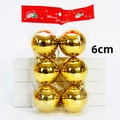 Set aus 6 goldenen 6cm Weihnachtskugeln mit Spiegeleffekt für Baum- und Deckenkapitel - 6er Pack (6cm) / Glänzendes Gold