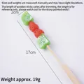 Artificial kiwi and berry candy skewer model with dimensions 17cm and 19g weight - Kiwi Raspberry Candied Fruit Skewer