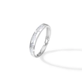 Minimalist sterling silver ring with heartbeat pulse line and heart pattern engravings - Adjustable Open / Heartbeat Glowing Ring (Men)