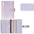 Starry Purple A6 PU leather binder with 6-ring mechanism and iridescent glitter finish - Starry Purple Shell Only