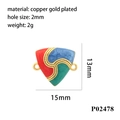 Specifiche di dimensioni e materiali per connettore gioielli malocchio smaltato placcato oro - P02478/Occhio Tricolore