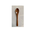 Japanese style deep brown wooden spoon with natural grain for dessert and coffee - Dark Brownish Red (14.5*2.5cm Vintage Lacquer Flat Handle Spoon)