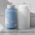 Vertical striped cylindrical silicone vase mold for DIY resin and plaster crafts - Vase Style J-302b (J-302b)