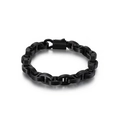 Pulsera de cadena de eslabones geométricos en acero inoxidable negro mate con cierre - Negro Mate (KB121499-KFC)