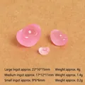 Size chart for luminous resin gold ingots in large, medium, and small dimensions - Luminous Rose Red