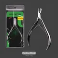 Charcoal black cuticle nippers in D2022 retail packaging with sharp stainless steel blade - High Quality D2022 Cuticle Nipper Gun Black