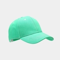 Detail of mint green baseball cap featuring white contrast stitching and curved brim - Adjustable / Neon Green