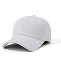 Classic washed cotton baseball cap in solid white with a vintage soft top design - Adult 56-60cm / White